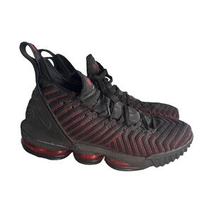 Nike Lebron 16 XVI ‘Fresh Bred’ Black Red Sneakers AO2588-002 Men's Size 8